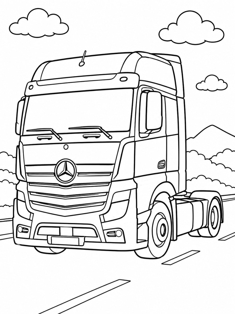 Coloriage camion Mercedes