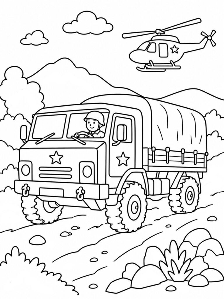 Camion militaire Coloriage camion militaire