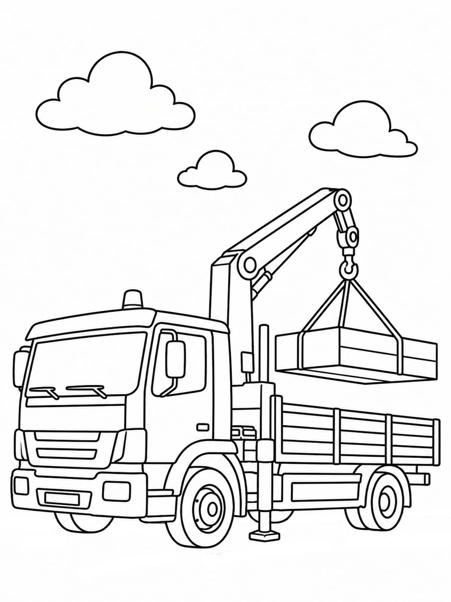 Coloriage camion plateau