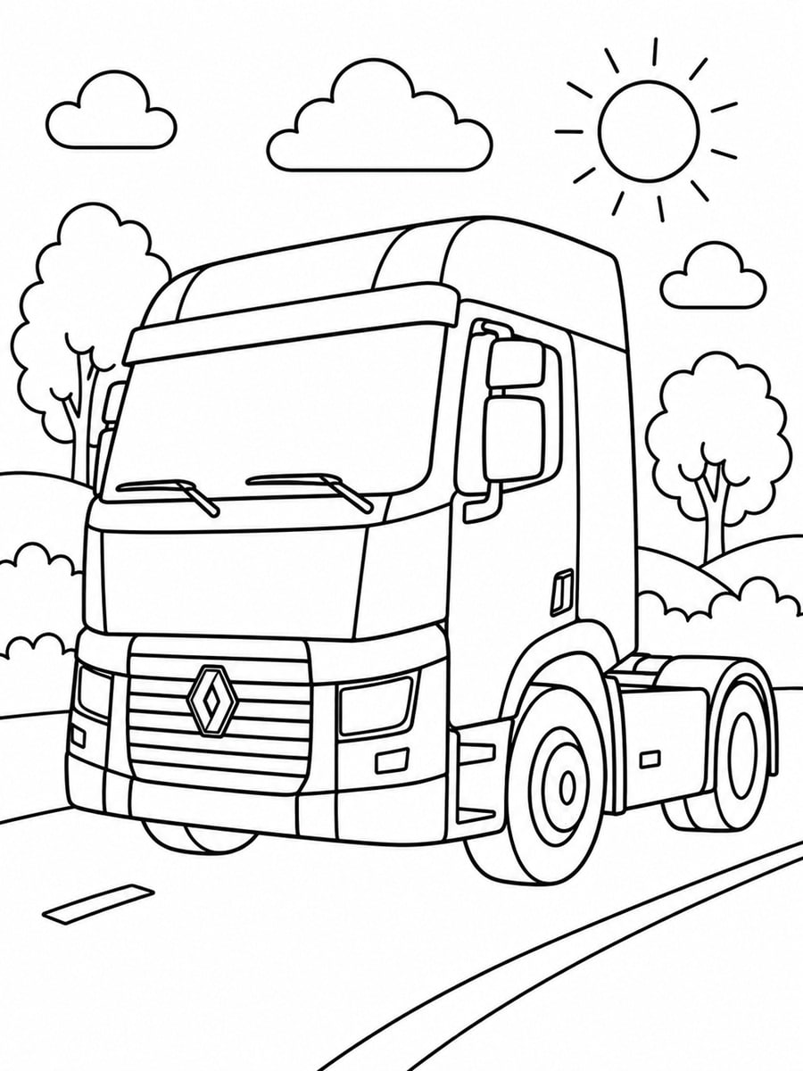 Coloriage camion Renault
