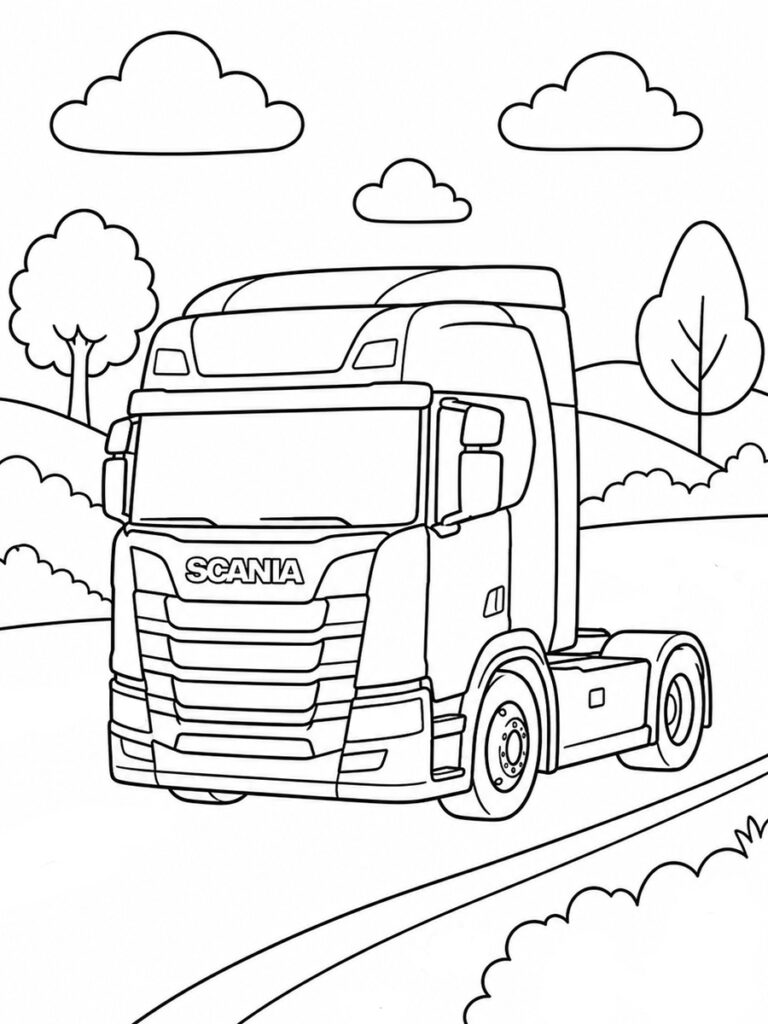 Coloriage camion Scania