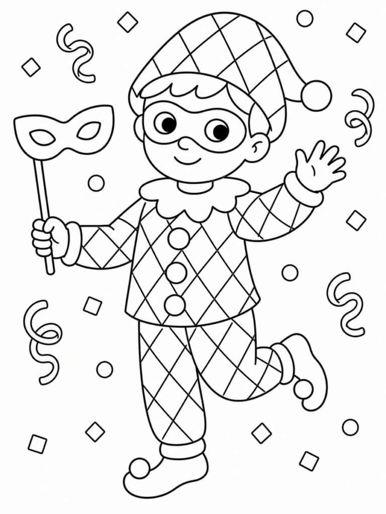 Carnaval arlequin Coloriage carnaval arlequin
