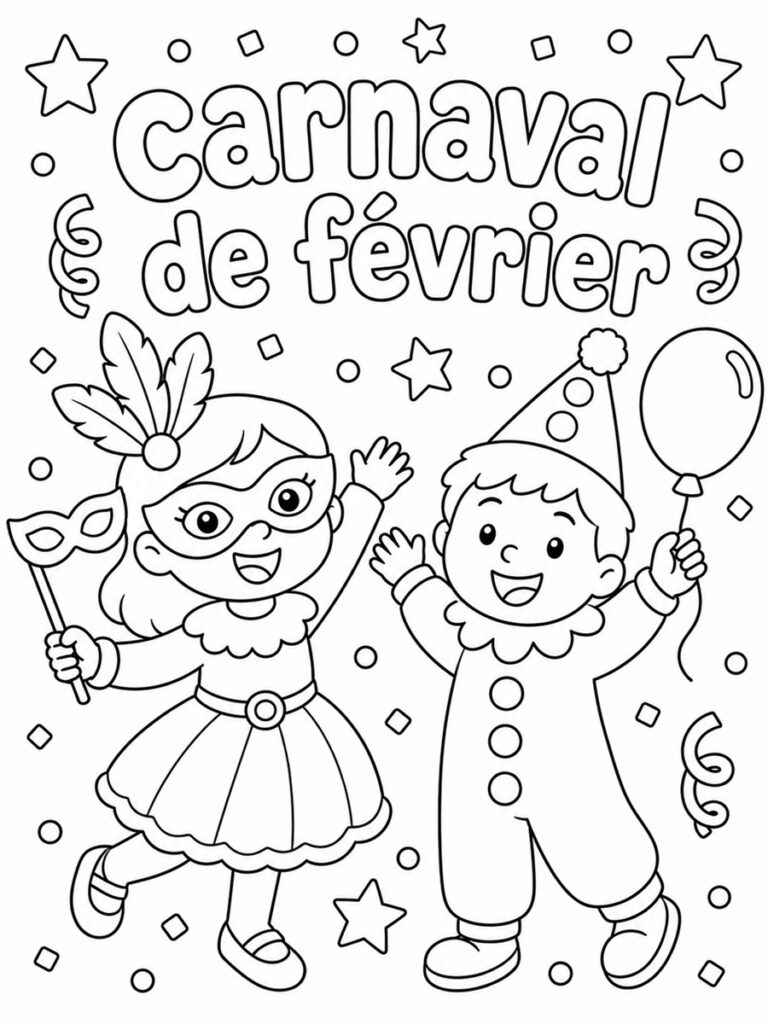Coloriage février carnaval