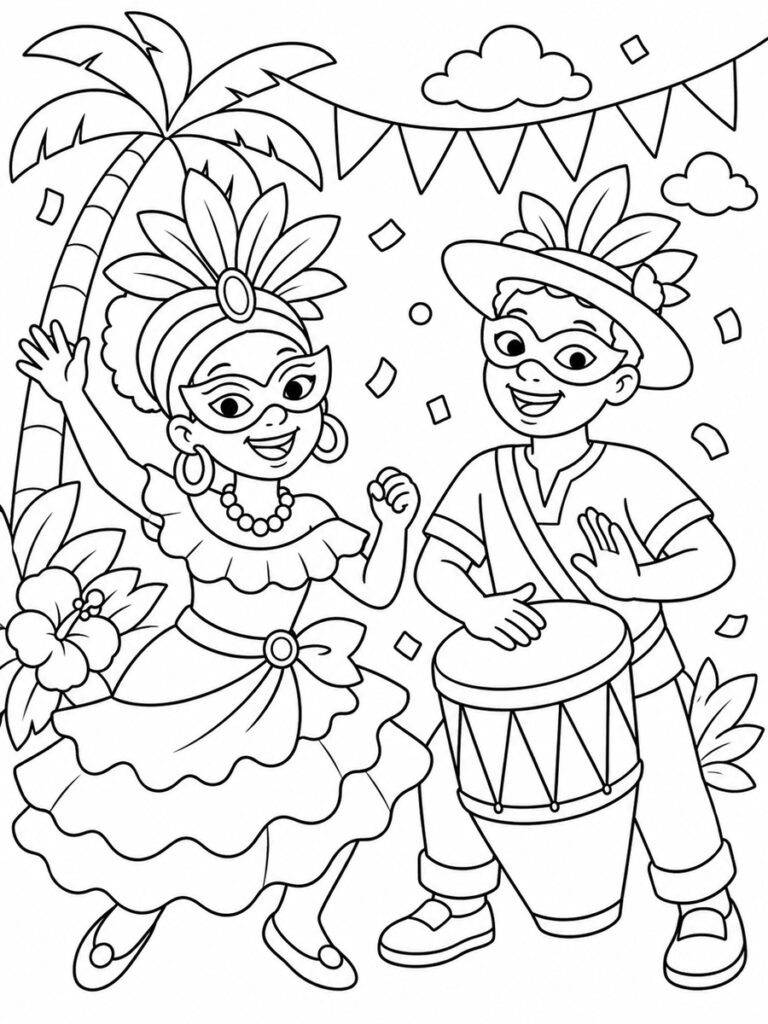 Coloriage carnaval de Guadeloupe