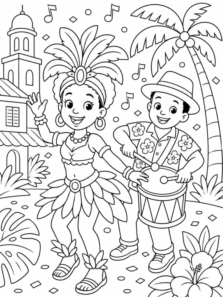 Coloriage carnaval Martinique