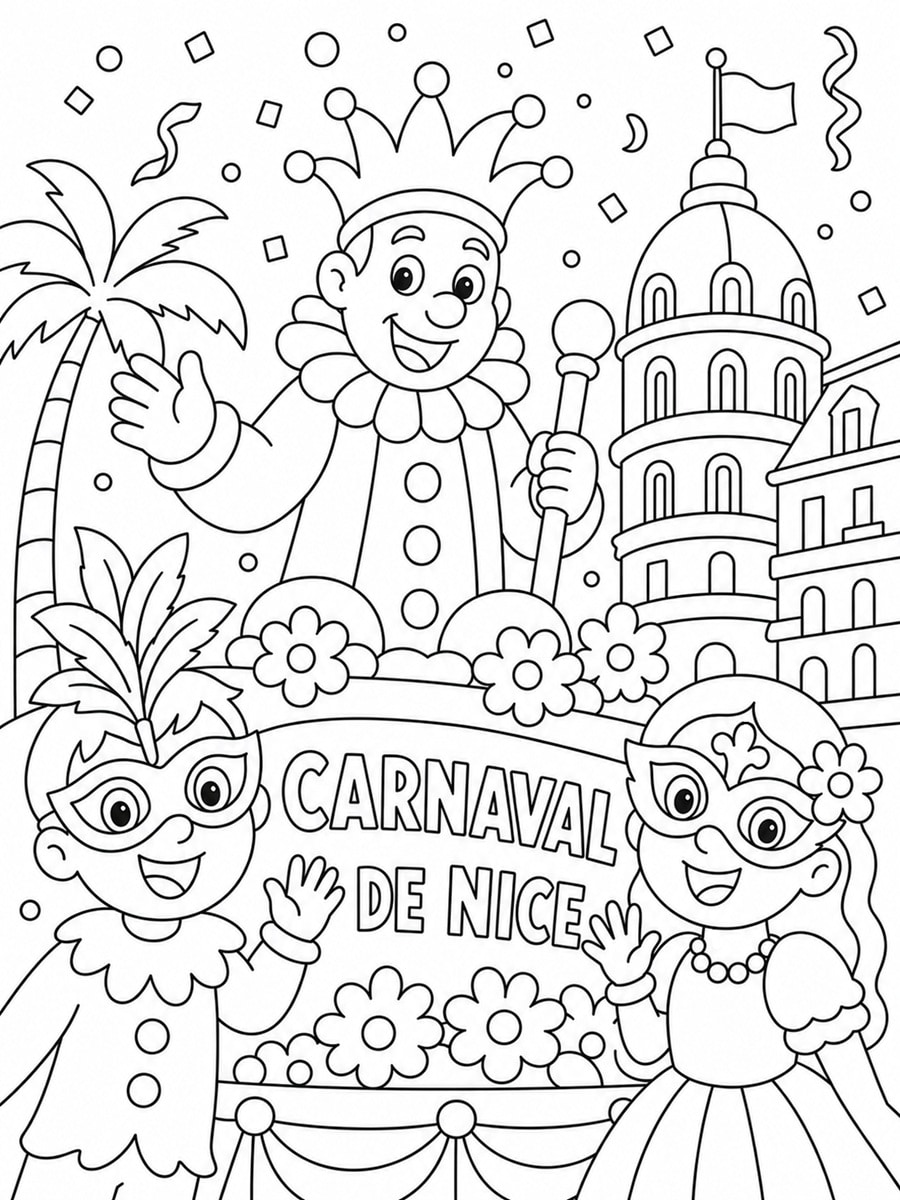 Coloriage carnaval de Nice