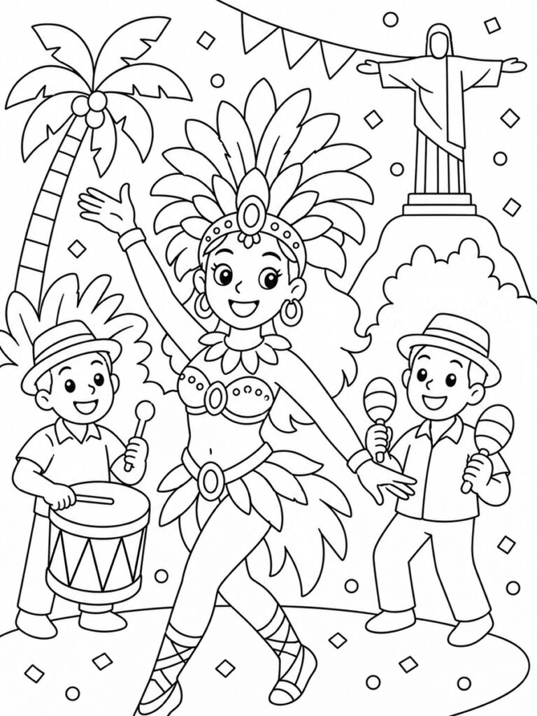 Carnaval de Rio Coloriage carnaval de Rio