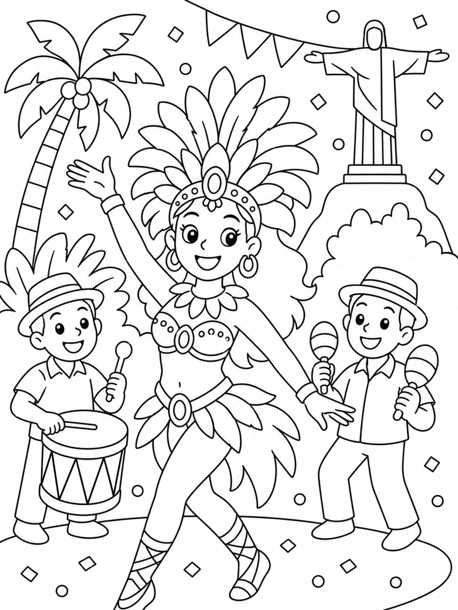 Coloriage carnaval de Rio