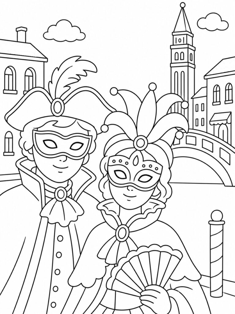Carnaval de Venise Coloriage carnaval de Venise