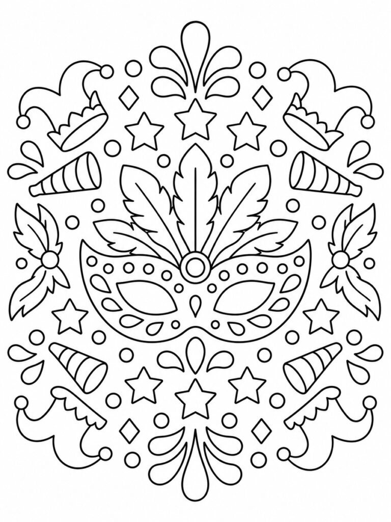 Carnaval mandala Coloriage carnaval mandala