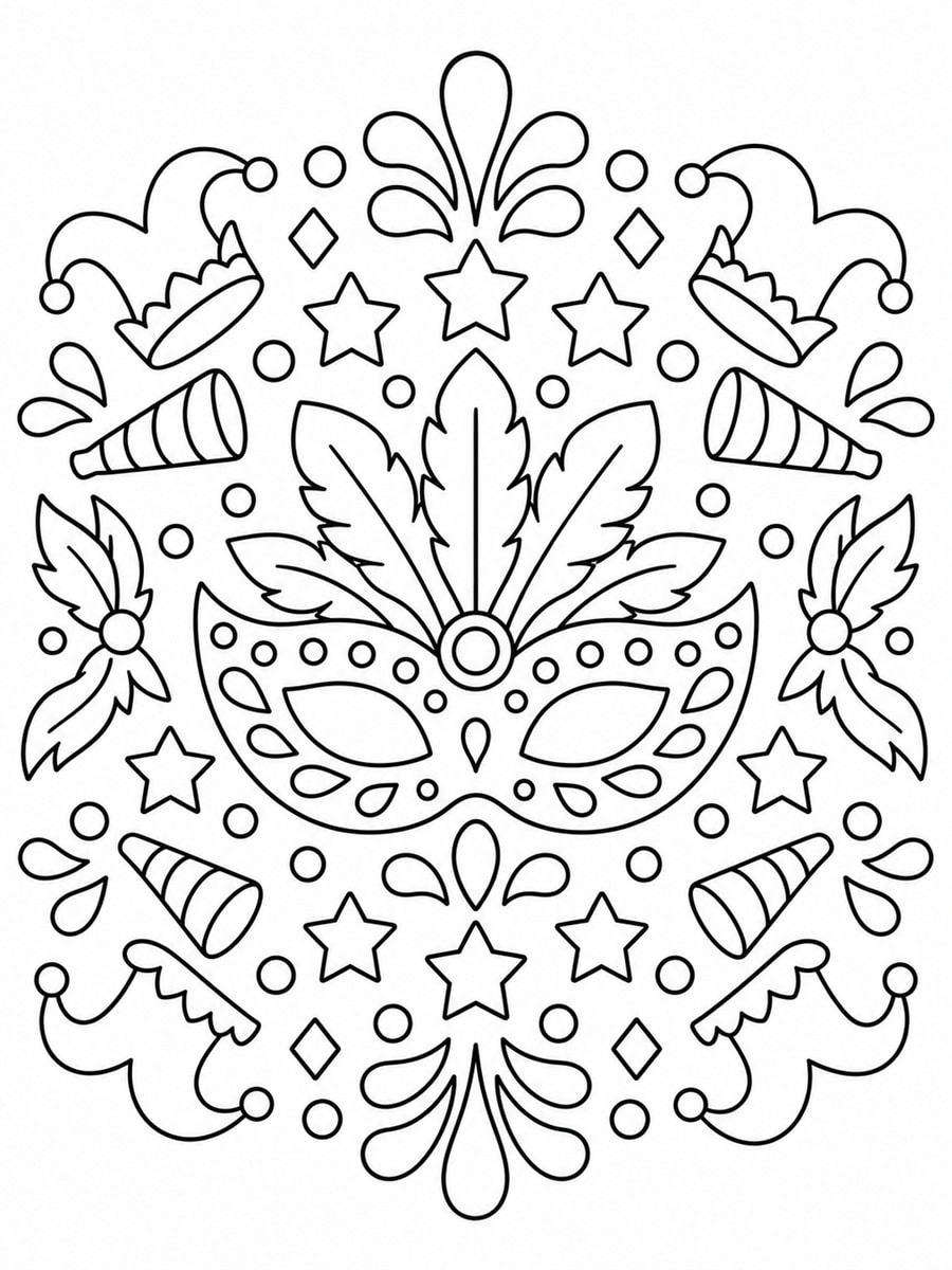 Coloriage carnaval mandala