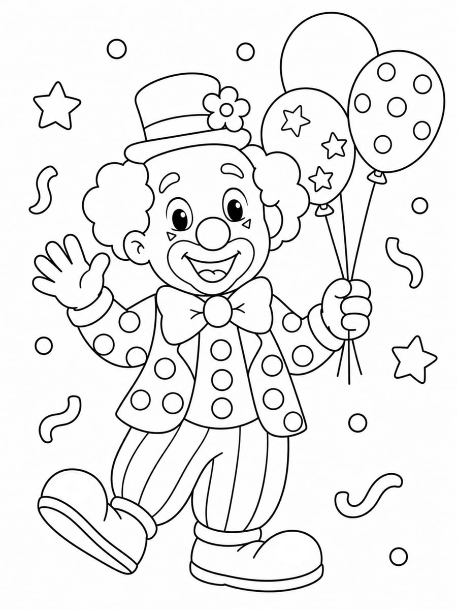 Coloriage clown de carnaval