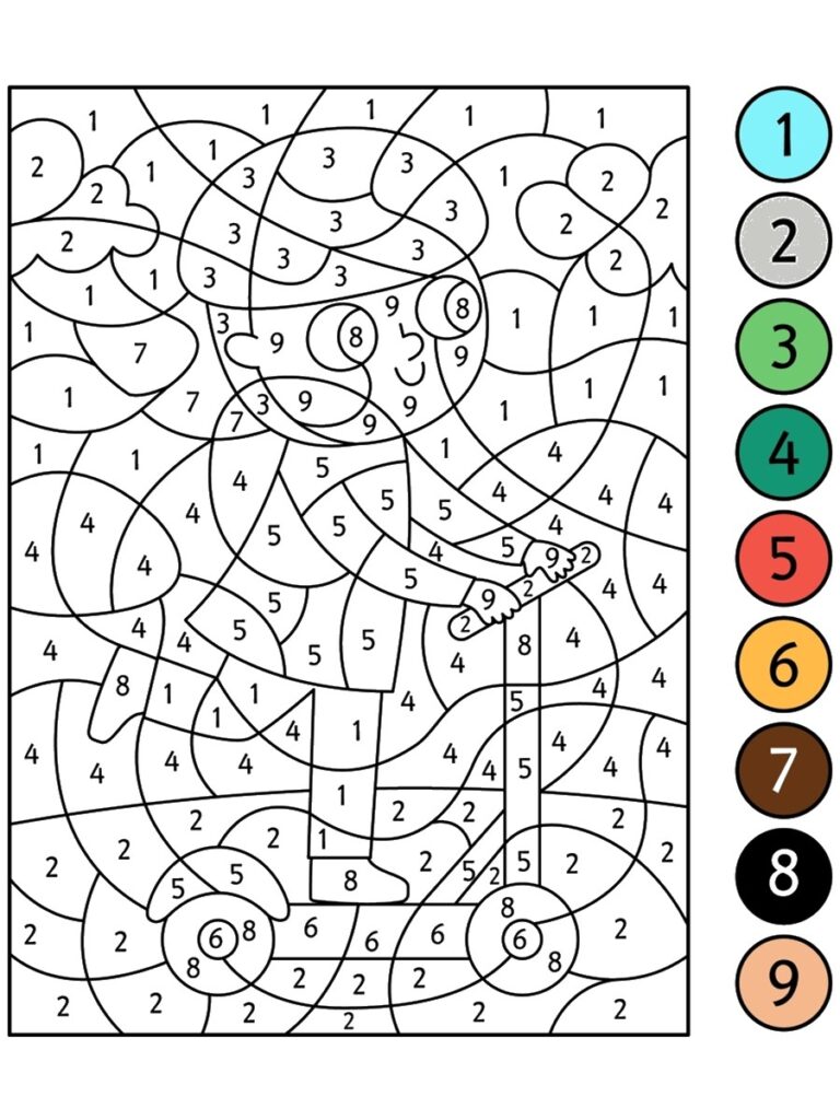 Trottinette magique Coloriage magique trottinette