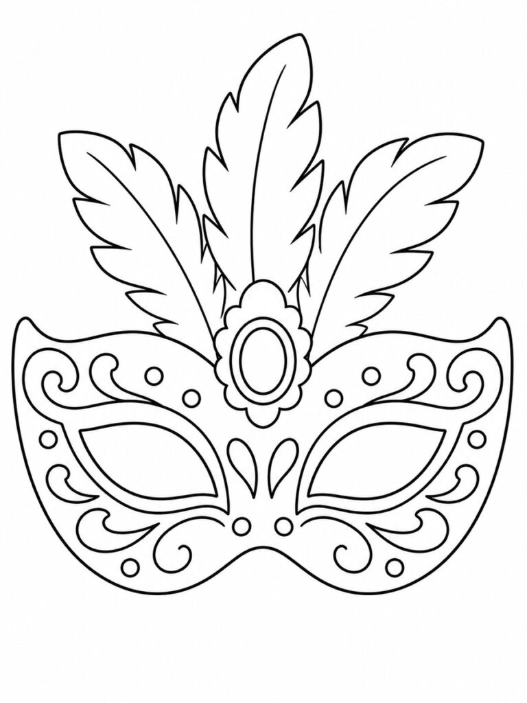 Coloriage masque carnaval Venise