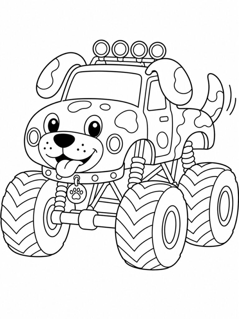 Monster Truck chien Coloriage Monster Truck chien