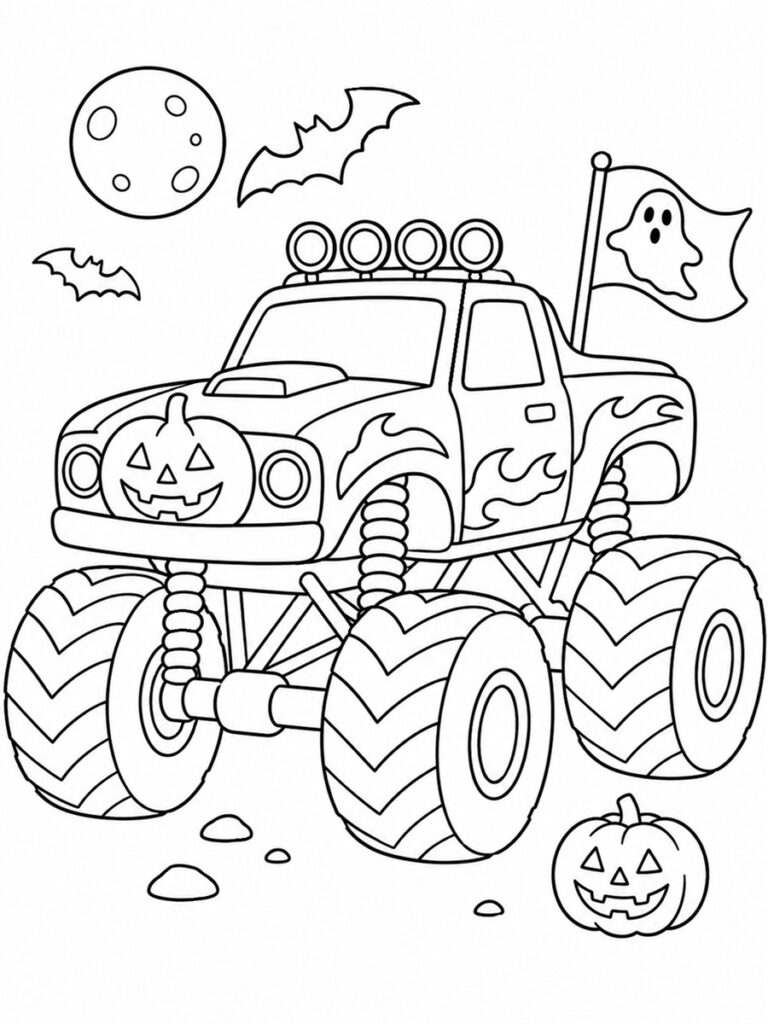 Monster Truck Halloween Coloriage Monster Truck Halloween