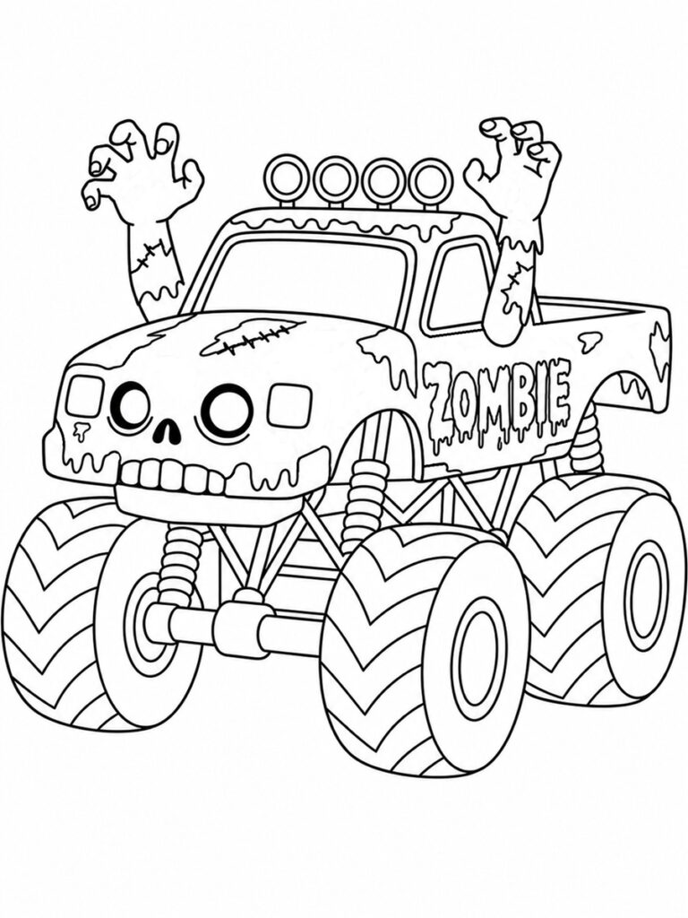 Monster Truck zombie Coloriage Monster Truck zombie