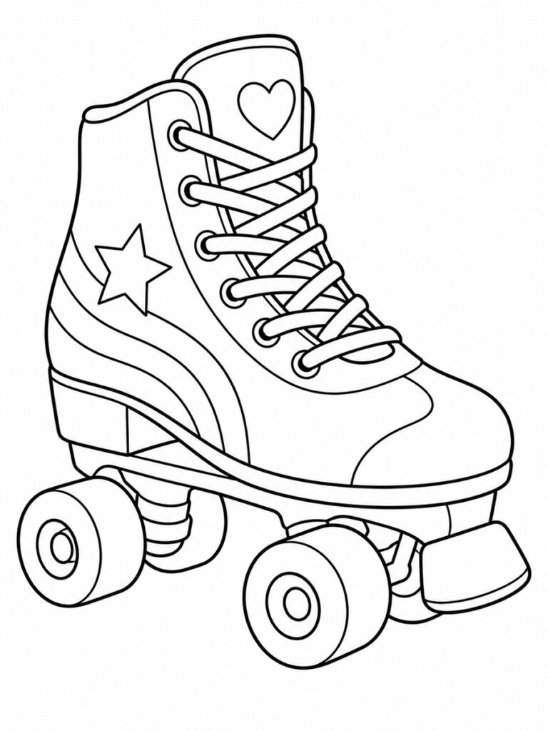 coloriage patin à roulettes