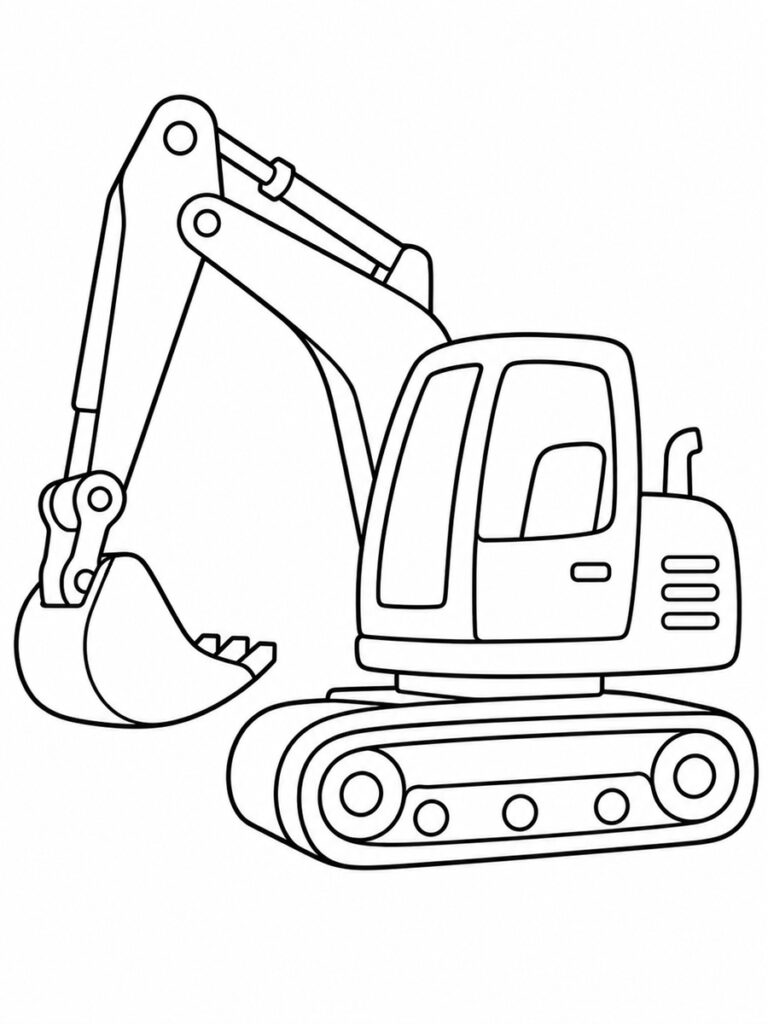 Pelleteuse simple Coloriage pelleteuse simple