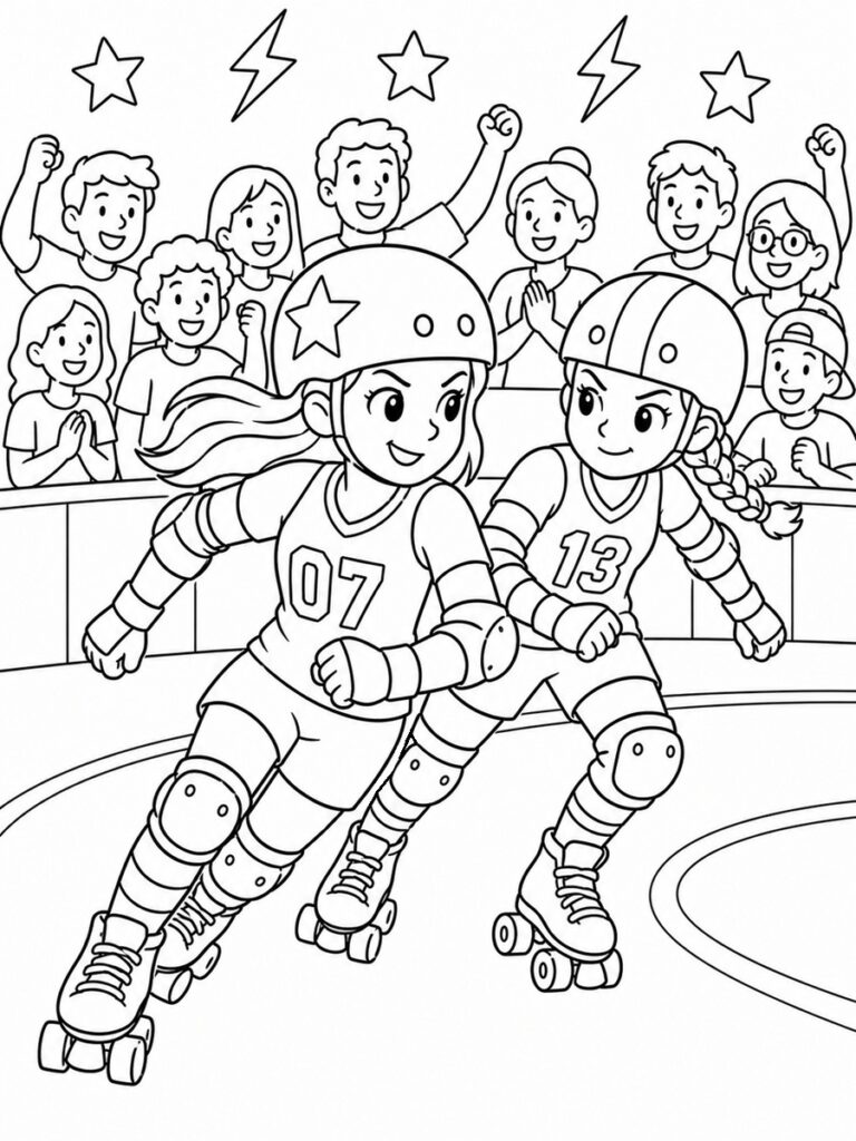 Roller derby Coloriage roller derby