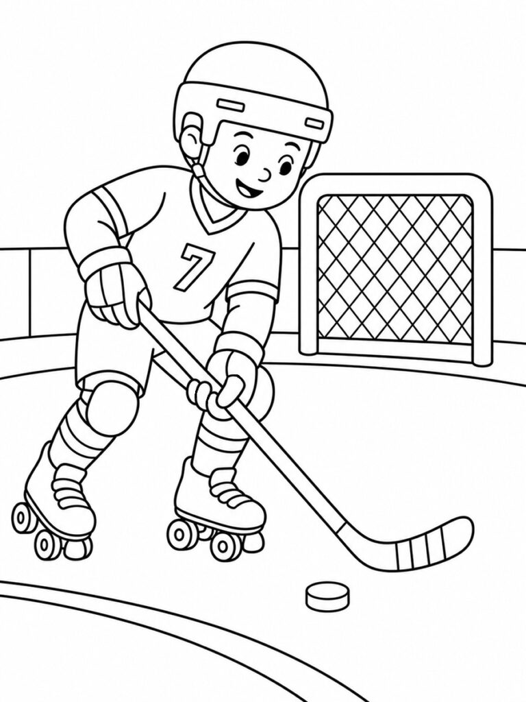 Roller hockey Coloriage roller hockey