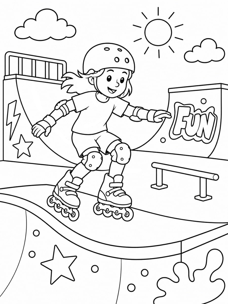 Coloriage roller skatepark