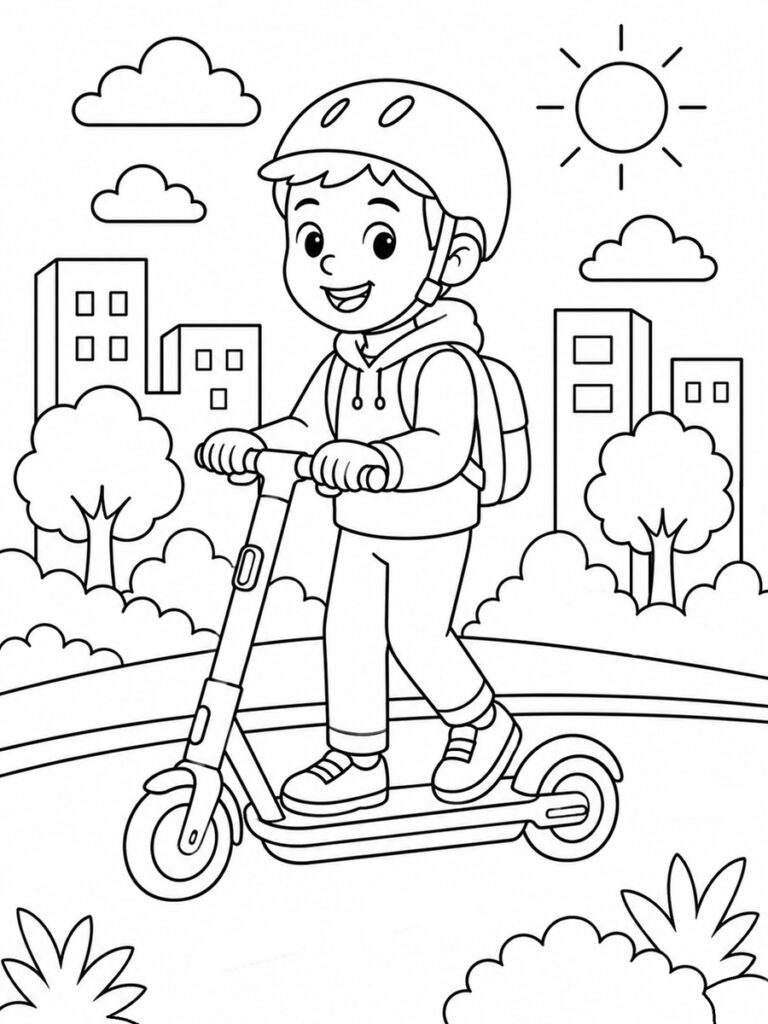 Coloriage trottinette électrique