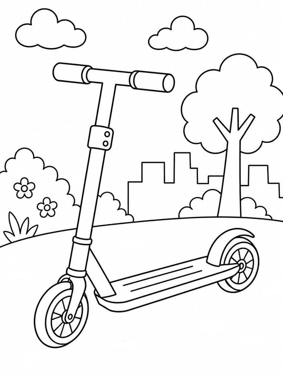 Coloriage trottinette simple