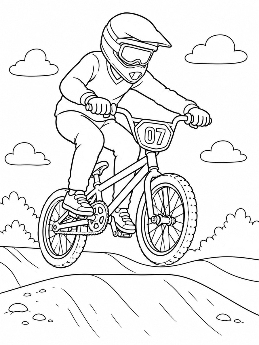 Coloriage vélo cross
