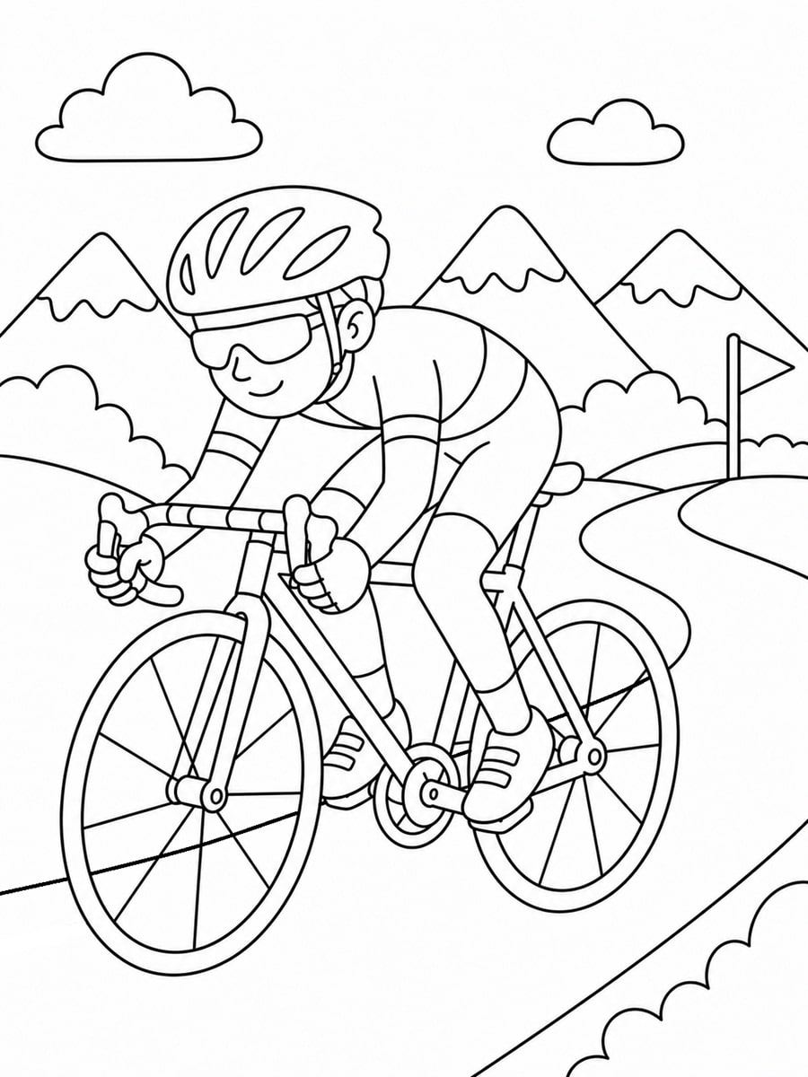 Coloriage vélo de course