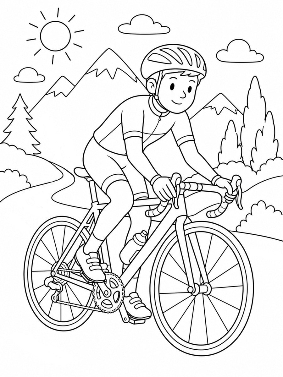 Coloriage vélo de route