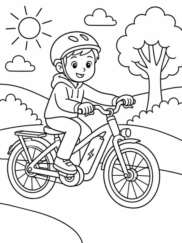 Coloriage vélo électrique