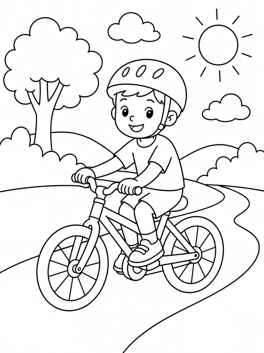 Coloriage vélo facile