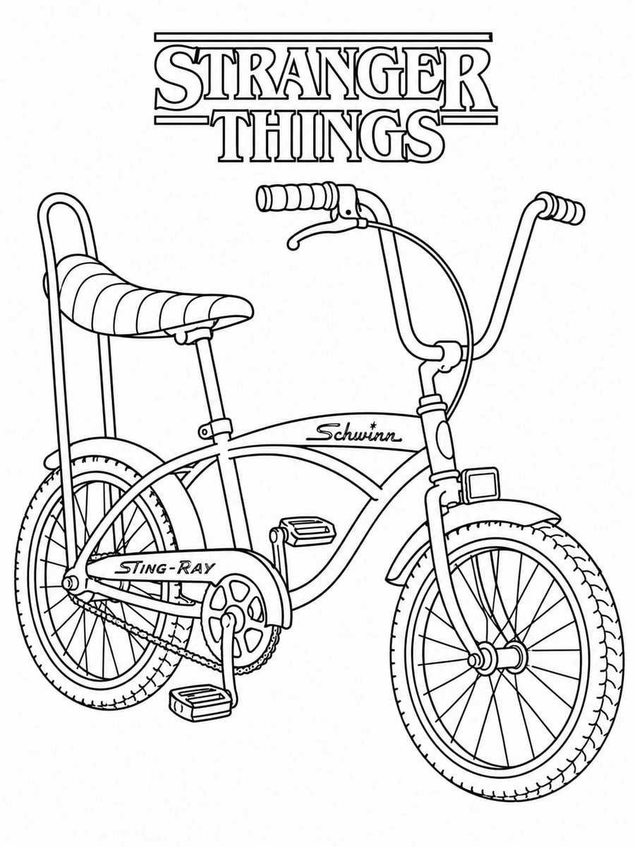 Coloriage vélo Stranger Things