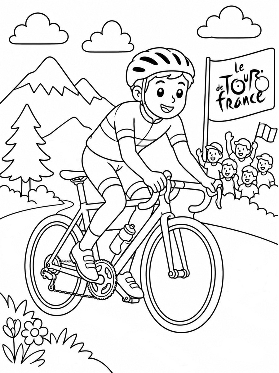 Coloriage vélo Tour de France