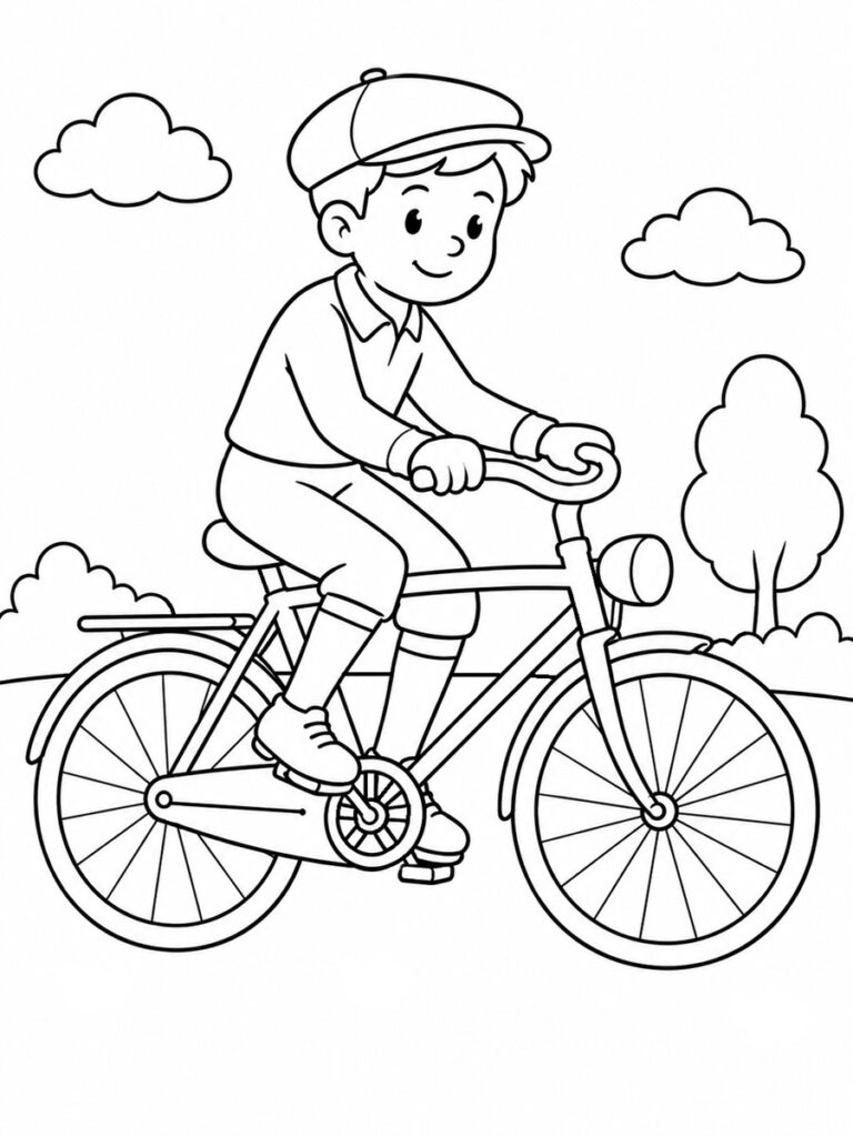 Coloriage vélo vintage