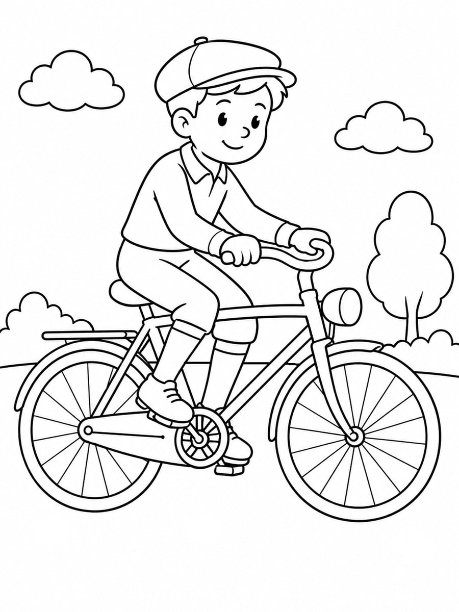 Coloriage vélo vintage
