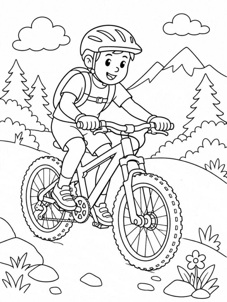 Coloriage vélo VTT
