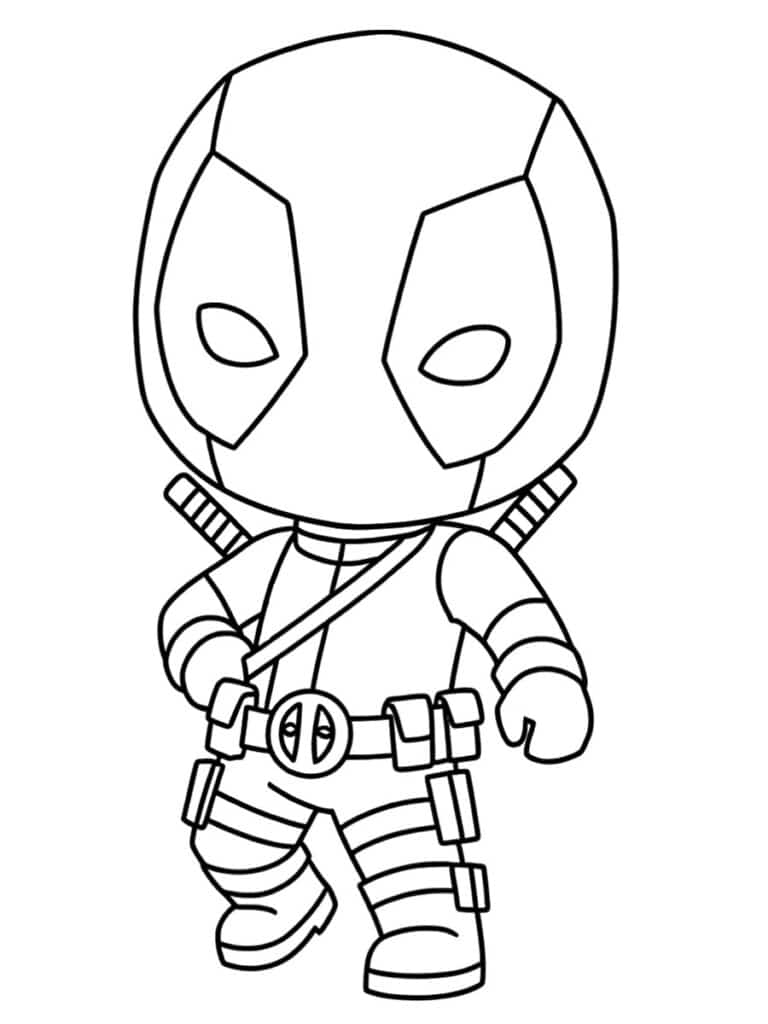 Deadpool facile Coloriage Deadpool