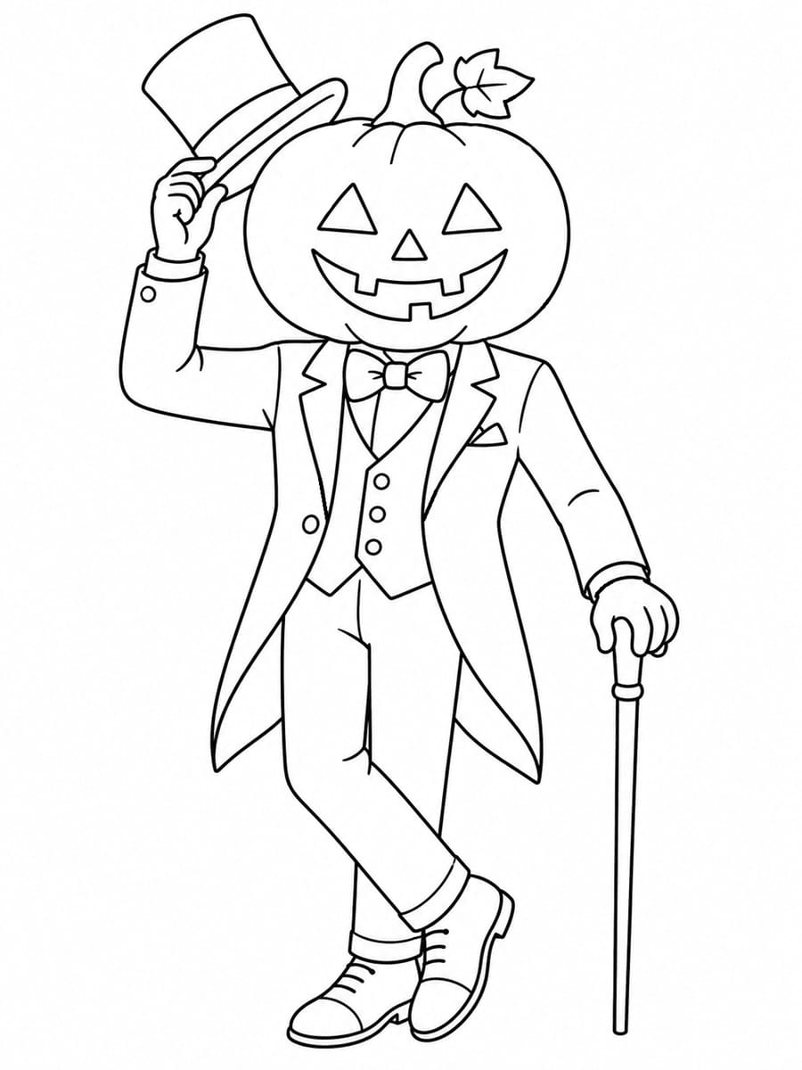 Coloriage bonhomme citrouille