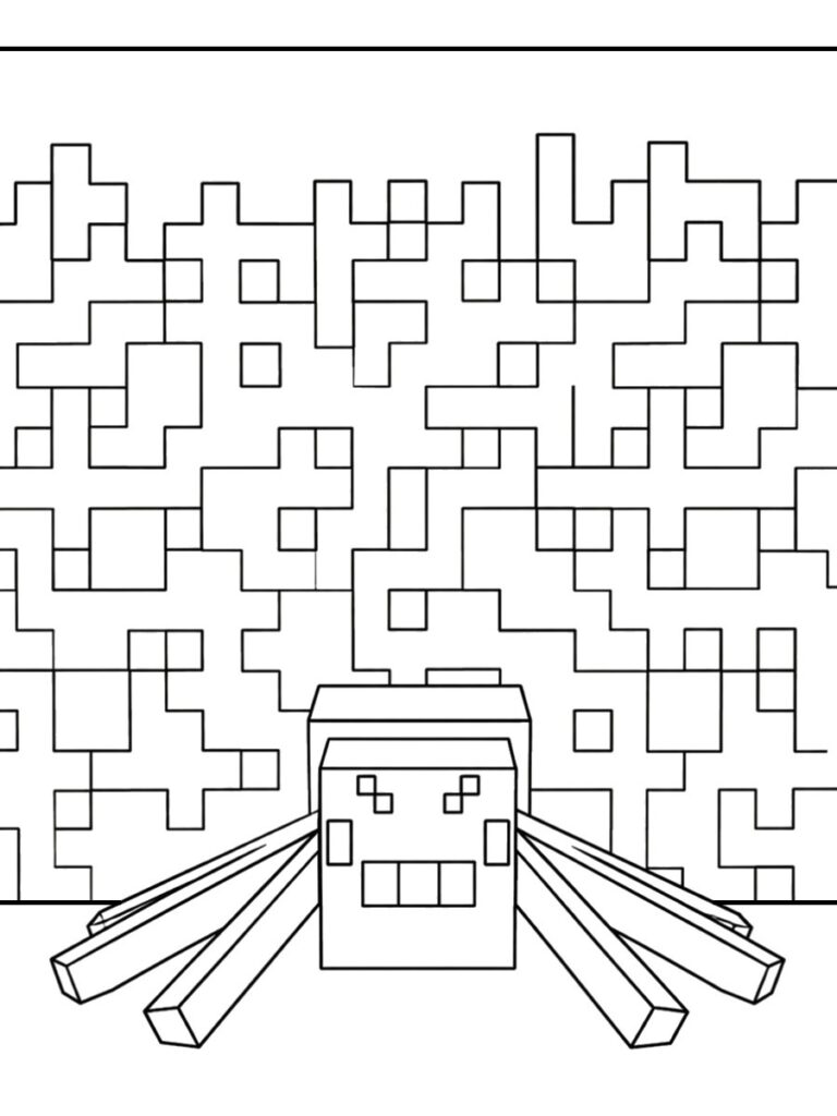 Coloriage Minecraft araignée