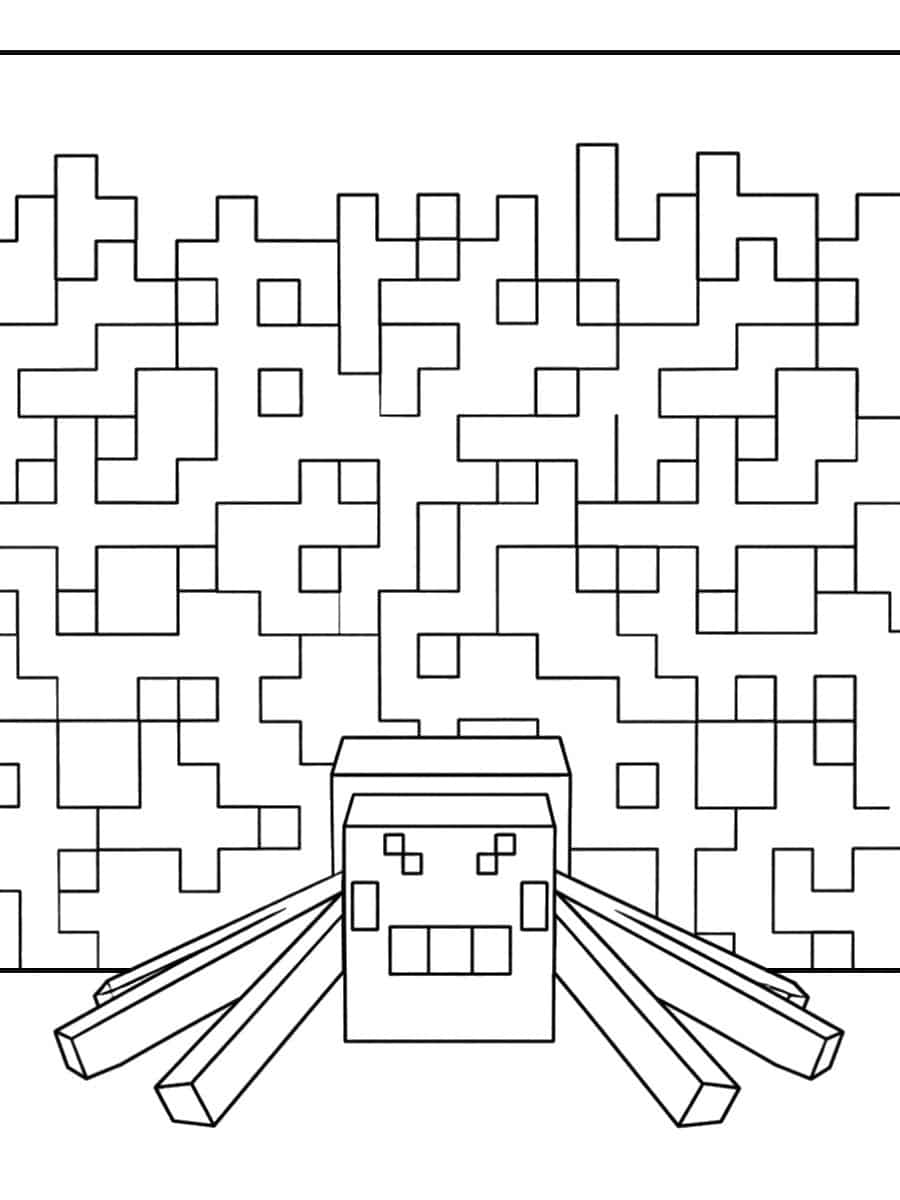 Coloriage Minecraft araignée