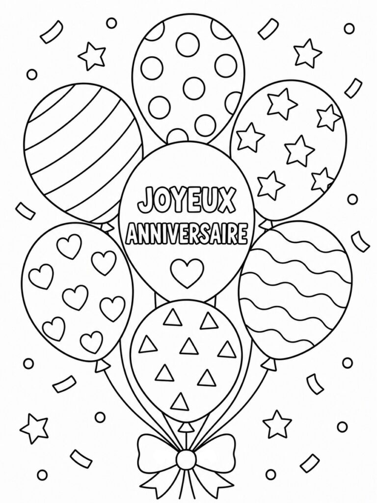 Ballon anniversaire Coloriage anniversaire