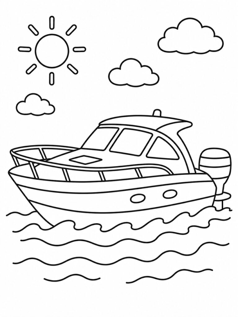 Bateau à moteur Coloriage bateau à moteur