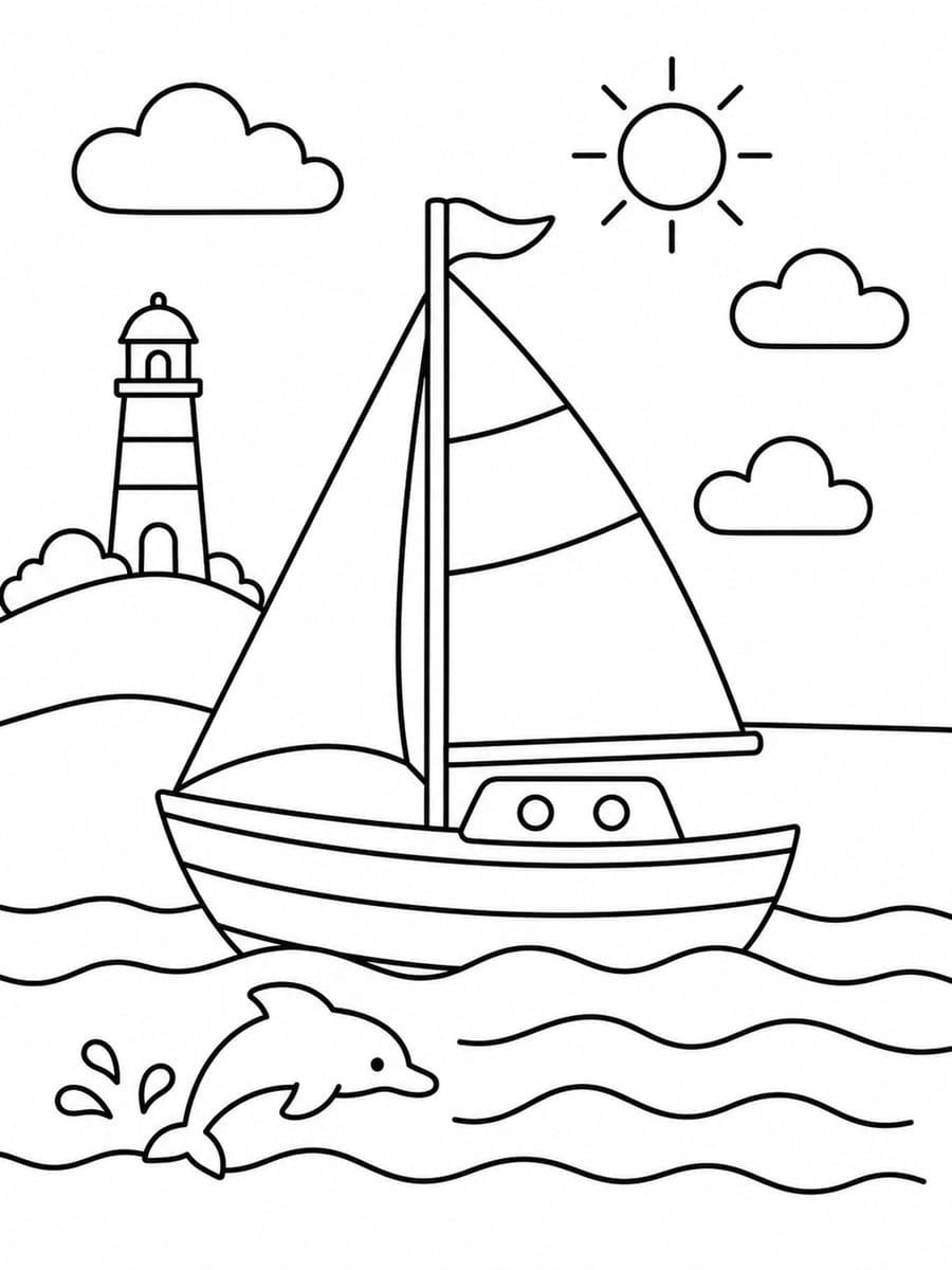 Coloriage bateau à voile