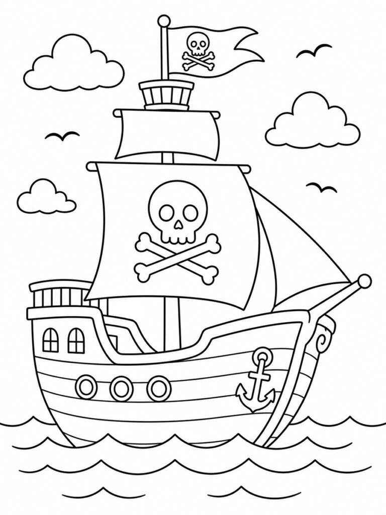 Bateau corsaire Coloriage bateau corsaire