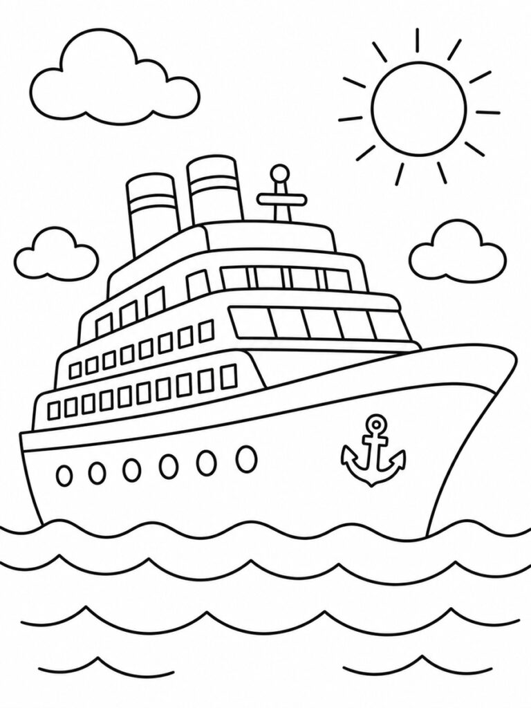 Coloriage bateau de croisière