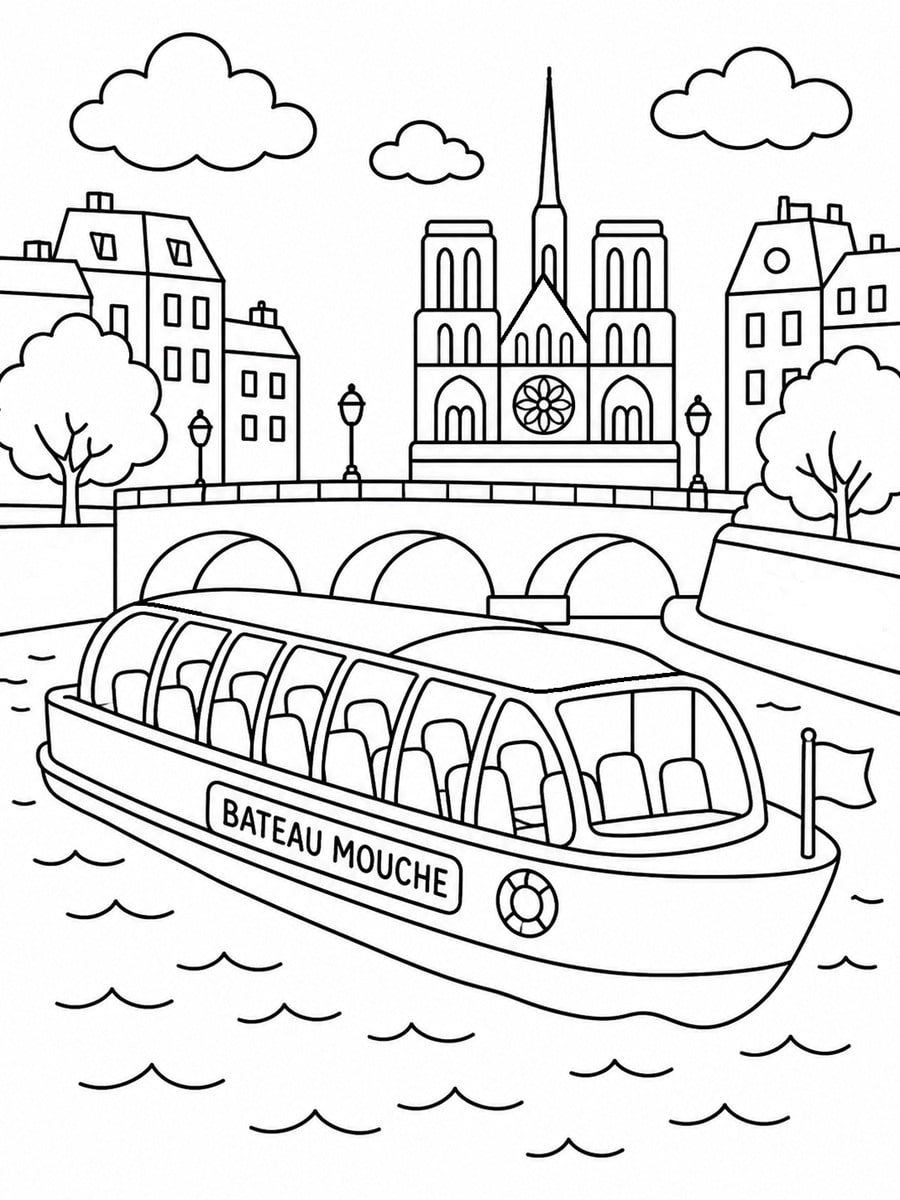Coloriage bateau mouche