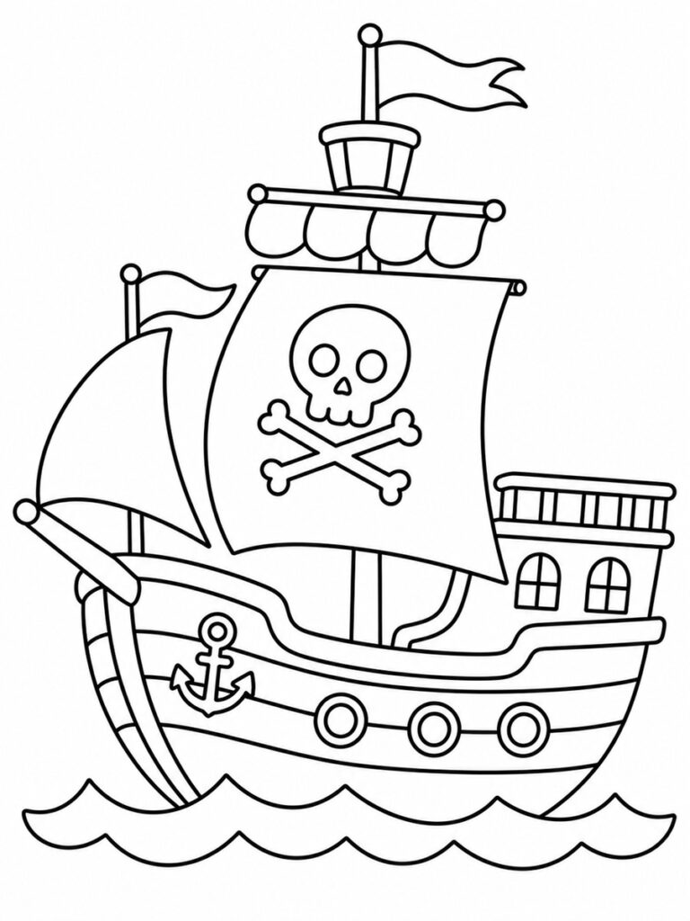 Bateau de pirate Coloriage bateau de pirate