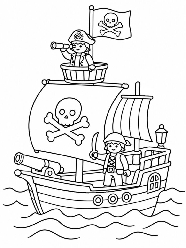 Bateau pirate Playmobil Coloriage bateau pirate Playmobil